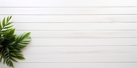 White isolated wooden table background with copy space and mock-up, top view template. Banner wood floor for food placement.