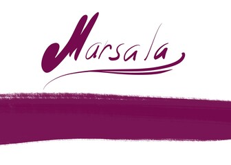 inscription color Marsala, color science, stylish color