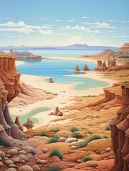 Desert Meets Ocean: Australian Outback Landscapes Coastal Art Print