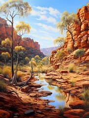 Valley Landscape: Captivating Views of the Australian Outback's Desert Basin