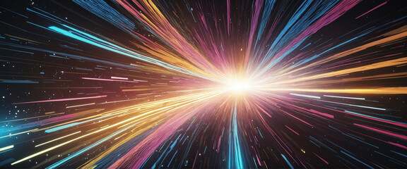 Light speed, explosion. colorful. generative AI.