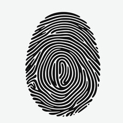 Vector high-quality fingerprint line symbol isolated on a white backdrop. Security Access Concept

