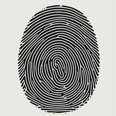 Vector high-quality fingerprint line symbol isolated on a white backdrop. Security Access Concept

