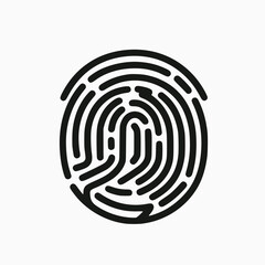 Vector high-quality fingerprint line symbol isolated on a white backdrop. Security Access Concept

