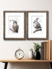 Canadian Wildlife Sketches Framed Print: Nature Animal Art Collection