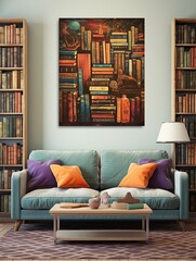 Vintage Book Art: Classic Book Cover Designs on Canvas for Timeless Wall Decor