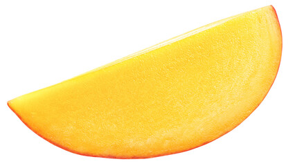 Mango slice isolated on white background, full depth of field