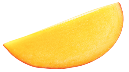 Mango slice isolated on white background, full depth of field