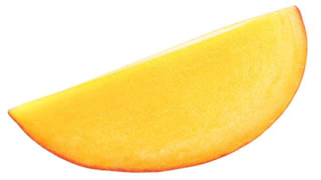 Mango slice isolated on white background, full depth of field