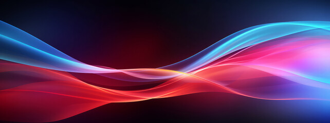 Abstract colorful light waves on dark background for creative design
