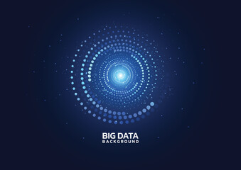 Big data visualization. Abstract technology innovation communication concept digital blue design background. Vector illustration