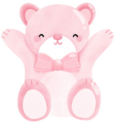 Happy pink bear doll