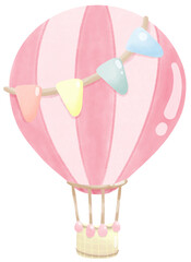 Pink hot air balloon