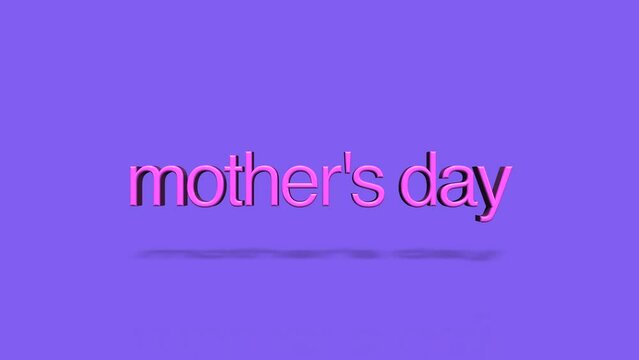 A pink Mother's Day text on a purple background, this image is a heartfelt greeting for mothers on their special day, celebrating their love and dedication