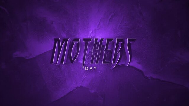 A minimalist image with a purple textured background and the word Mothers day beautifully written in white cursive letters at the center