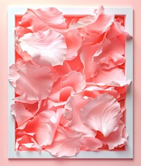 A delicate display of nature's beauty captured in a frame, as pink petals bloom with artful grace