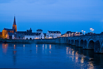 Sint Servaasbrug bridge across the Meuse River in Maastricht city, Netherlands.