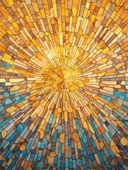 Golden Hour Mosaic: Middle Eastern Mosaic Patterns Sunset Painting