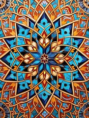 Middle Eastern Mosaic Patterns - Wall Art, Intricate Tile Design Decor