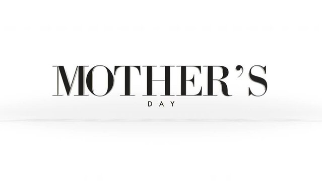 A minimalistic text for Mother's Day featuring black text on a white background, celebrating and promoting the holiday honoring mothers and motherhood