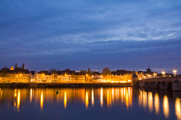 Fototapeta na wymiar Sint Servaasbrug bridge across the Meuse River in Maastricht city, Netherlands.