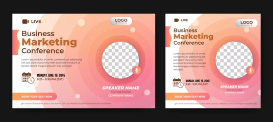 Tapeten Creative marketing webinar online live corporate business social media cover banner template  © ahmad
