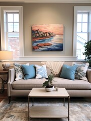 New York Brownstone Art: Capturing Coastal Vibes with a Beach Scene Painting