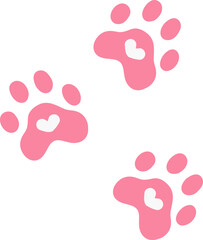 love Cute paw foot element vector