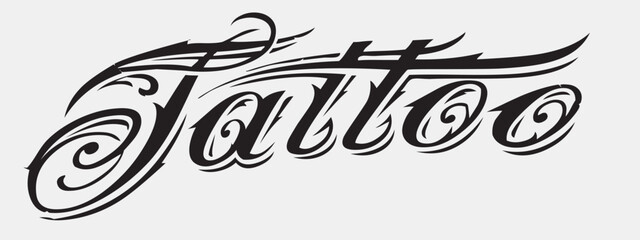 Obraz premium tattoo font. Typography decorative elegant lettering for logo. vector illustration. stock image.