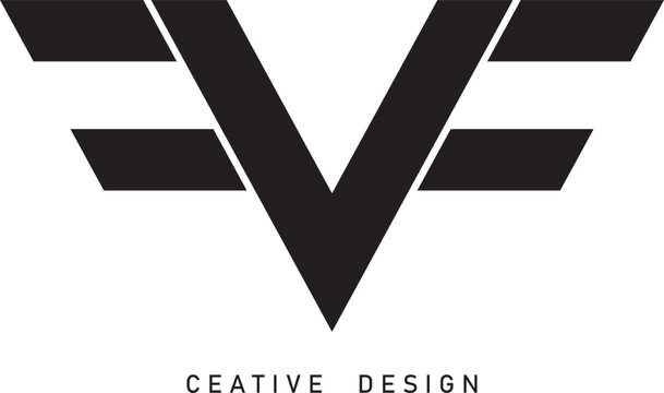 VFF letter modern logo. FVF, FFV vector design