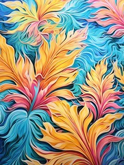 Psychedelic Groovy Patterns: Tropical Beach Sands in Swirling Art