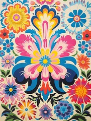 Fototapeta na wymiar Psychedelic Groovy Patterns: Vintage 70s Trippy Designs for Vibrant Art