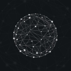 Sphere of particles and lines.