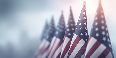 American flag for Memorial Day concept , Labour Day, copy space for text, banner website