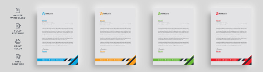letterhead creative corporate official abstract minimal professional newest trendy simple clean minimal elegant branding flyer brochure magazine template vector illustration design with a logo - obrazy, fototapety, plakaty