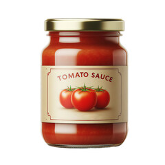 Empty mockup of tomato sauce jar isolated on transparent or white background, png