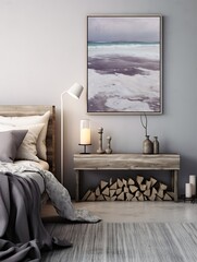 Scandinavian Winter Designs: Touch of Icy Shores in Beach Scene Painting