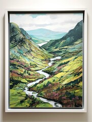 Green Glens Views: Scottish Highland Art Framed Landscape Print