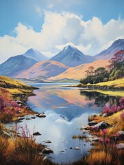 Serene Loch Reflections in a Scottish Highland Art Valley Landscape