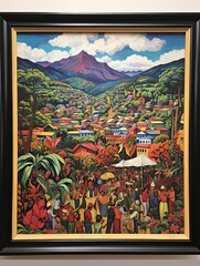 South American Festival Vistas: Framed Landscape Print Showcase