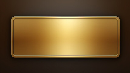 Golden rectangular plate for text