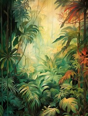 Tropical Jungle Canopies: Earth Tones Art and Jungle's Palette