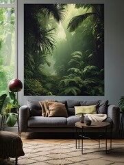 Deep Tropical Expanse: Jungle Canopies Forest Wall Art - Captivating Beauty of the Tropical Jungle