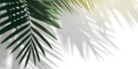 Sunlight Through Green Palm Leaves Creating Shadows