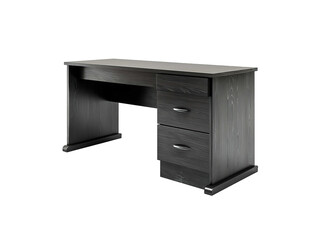 Modern Black Drawer Office Desk with Two Drawers - Sleek and Functional transparent background Png 

