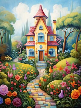 Whimsical Fairytale Cottages: Dreamy Homes in Storybook Country Landscapes © Michael