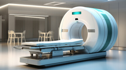 A state-of-the-art MRI scanner, offering high-resolution imaging for precise medical diagnostics.