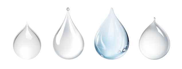 banner drops of water on a transparent background