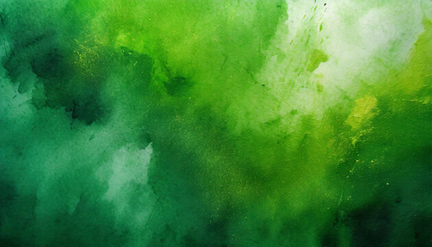 Abstract art green paint background with liquid fluid grunge texture.