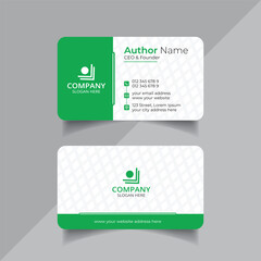 Green color vector business card design or abstract visiting card